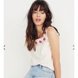 Madewell Embroidered Island Tank Top
